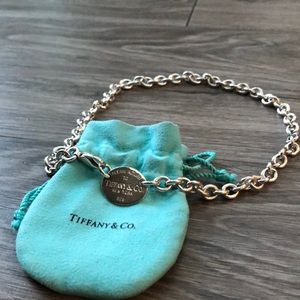 Authentic Tiffany & Co oval tag necklace